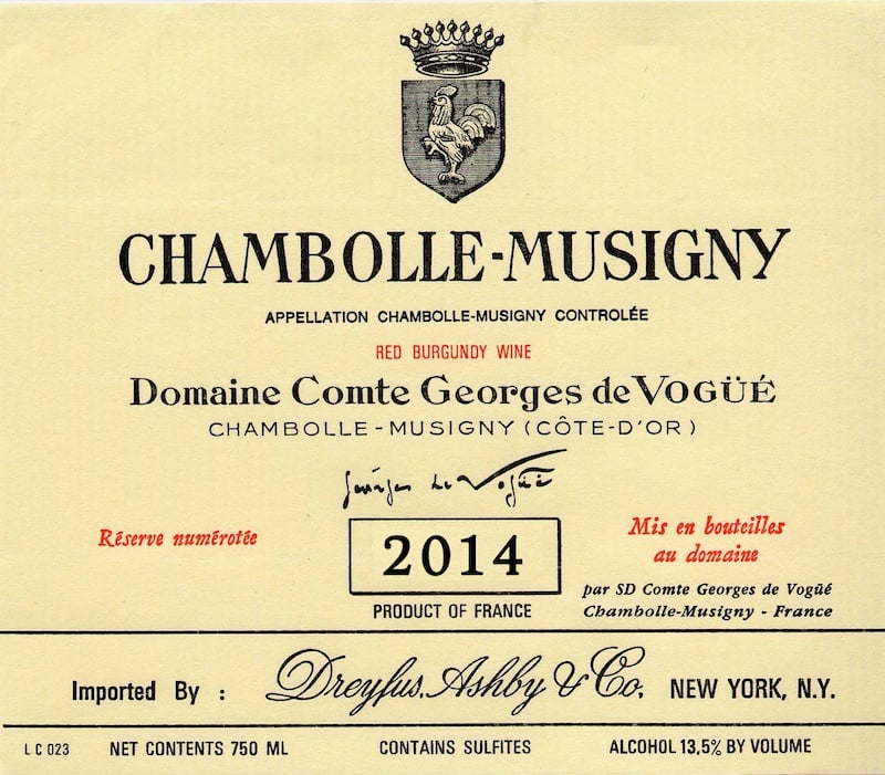 2022 de Vogue Chambolle Musigny