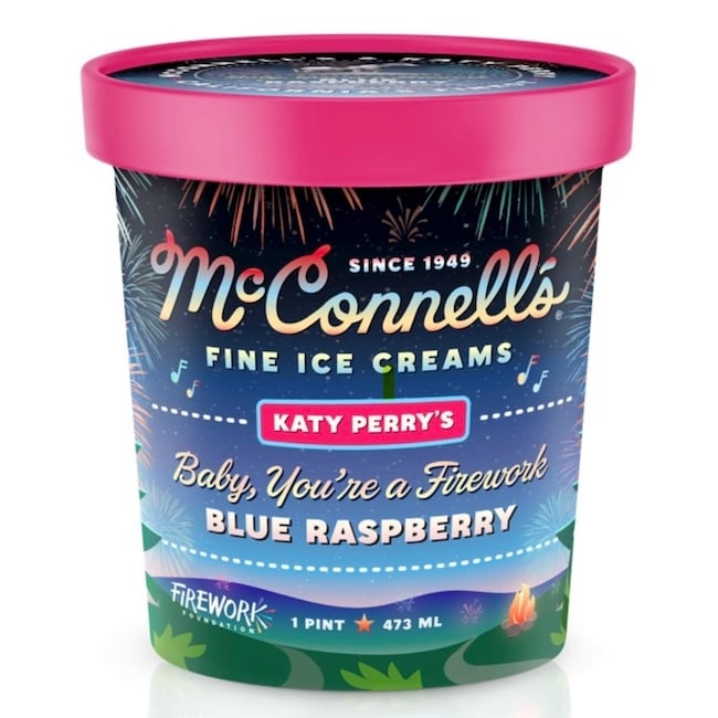 McConnell's Fine Ice Creams "Baby , You're a Firework" Blue Raspberry