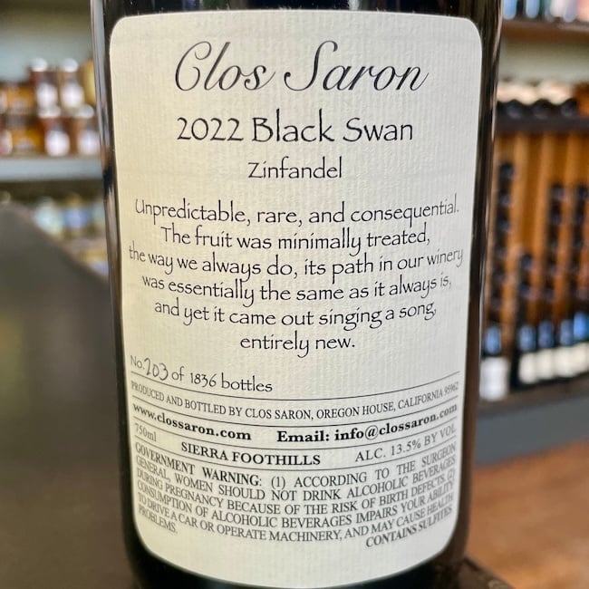 2022 Clos Saron "Black Swan"