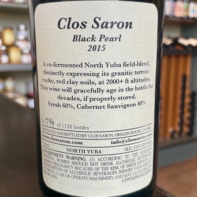 2015 Clos Saron "Black Pearl"