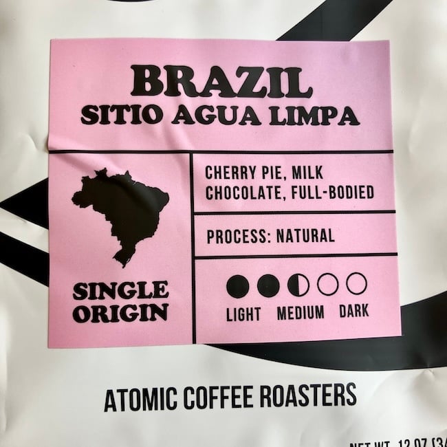 Atomic Coffee Roasters Single Origin Brazil "Sitio Agua Limpa"