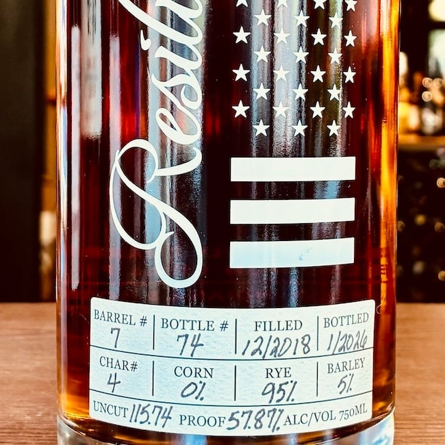 Resilient Straight Rye Whisky 6 Years Old