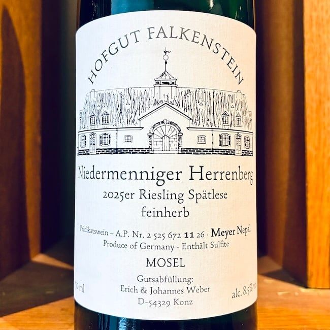 2025 Hofgut Falkenstein Niedermenniger Herrenberg Riesling Spatlese feinherb (Meyer Nepal) AP11